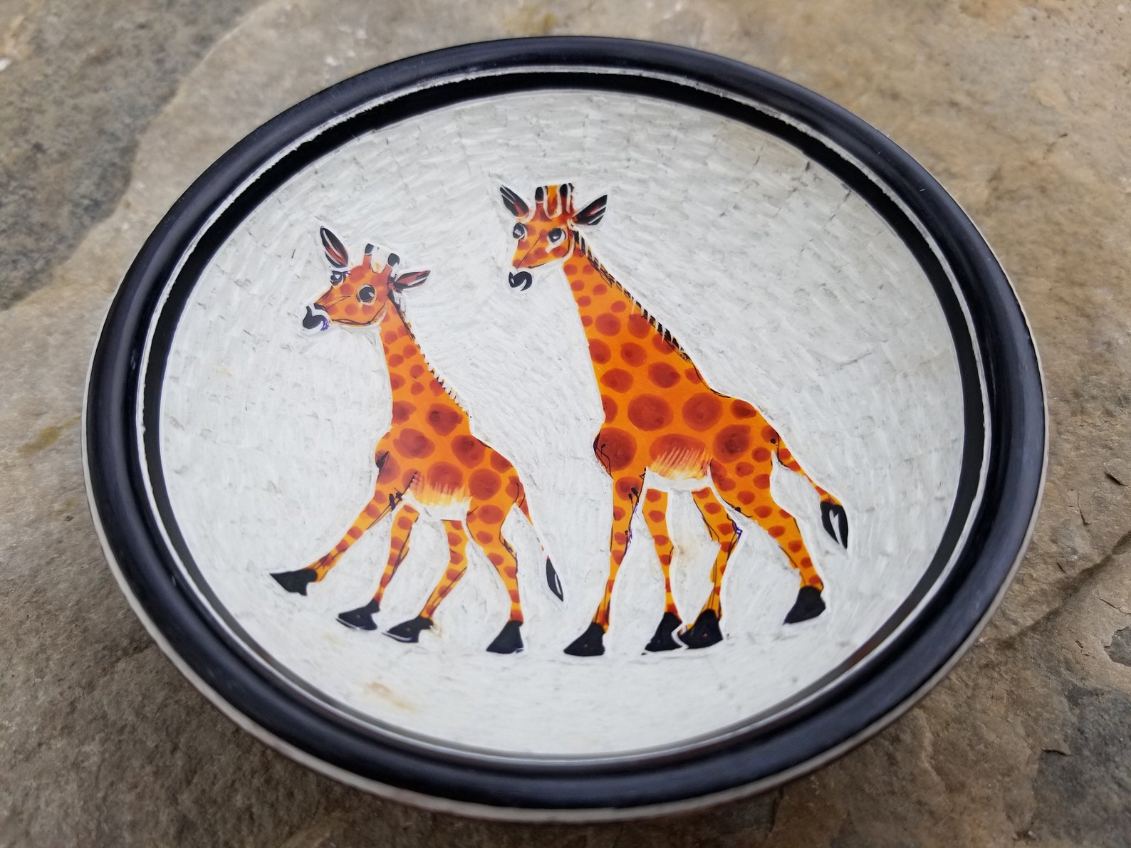 Beautiful Giraffe Bowls 4 Handcarved in Kenya From Etsy
