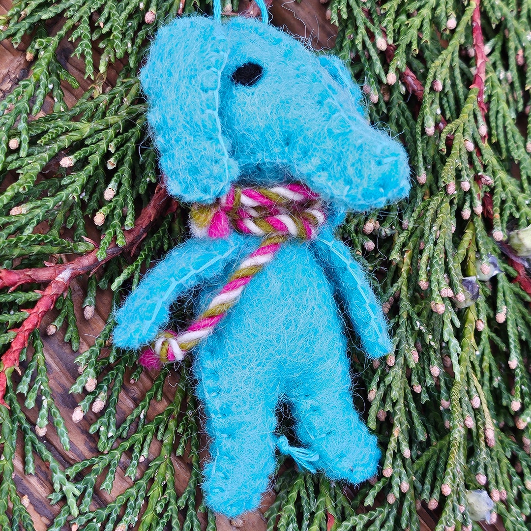 Felt Christmas Elephant Ornament Made in Nepal Felt Tree Etsy