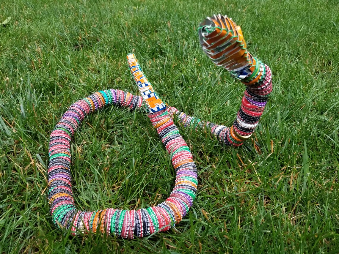 Bottle Cap Snake 4 feet Handmade in Kenya Recycled Art Etsy