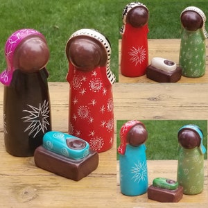 3 Piece Handmade Soapstone Christmas Nativity Set,  Stone Nativity Scene with Mary, Joseph and Baby Jesus. Kenya Nativity Collector Gift