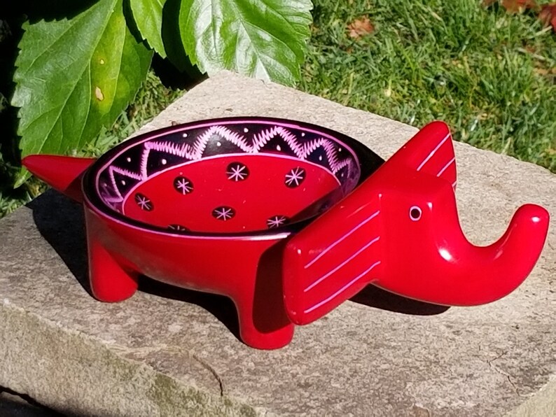 Elephant Dish Bowl Carved From Soapstone Shaped Like Etsy