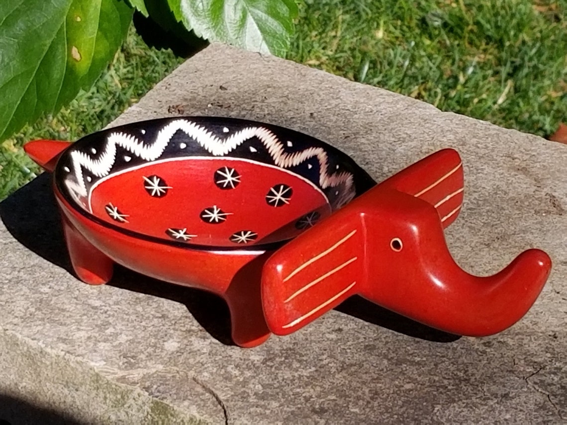 Elephant Dish Bowl Carved From Soapstone Shaped Like Etsy