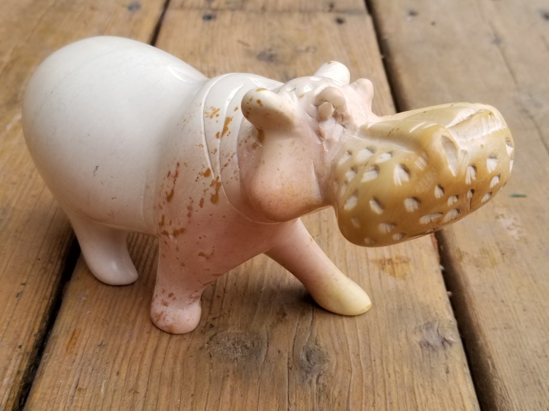 Natural Soapstone Hippo Sculptures Stone Hippopotamus Carving Hippo