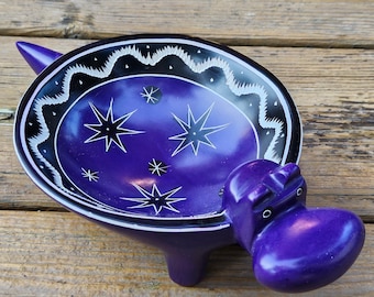 りんりんぞう様用 【新品•未使用】hippopotamus ケット/ネイビー Purple Soapstone Hippo Bowl (7