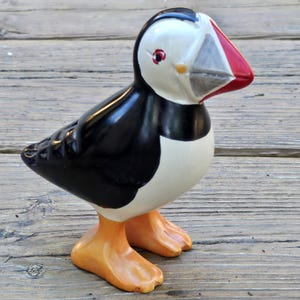 Hand-Carved Soapstone Puffin Figurine, 4-Inch Fair Trade Bird Sculpture from Kenya,  Unique Gift for Puffin Lovers, Gift for Bird Lovers