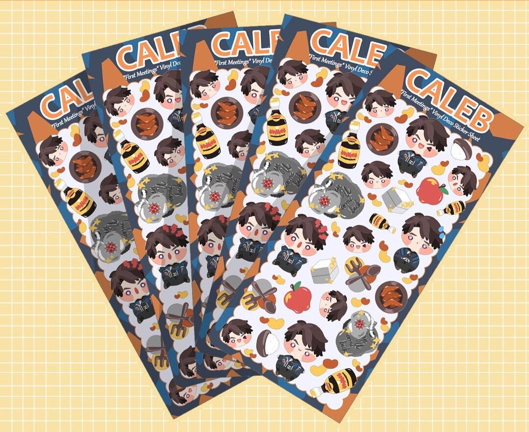 Caleb Vinyl Sticker Sheet - Etsy