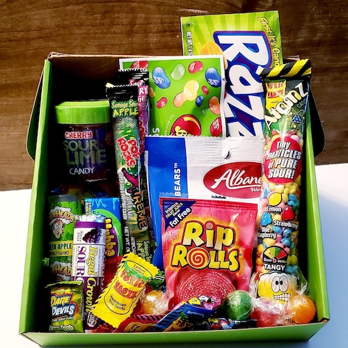 Sour Candy Favorites Snack Pack Sour Candy Gift Box Sour Etsy