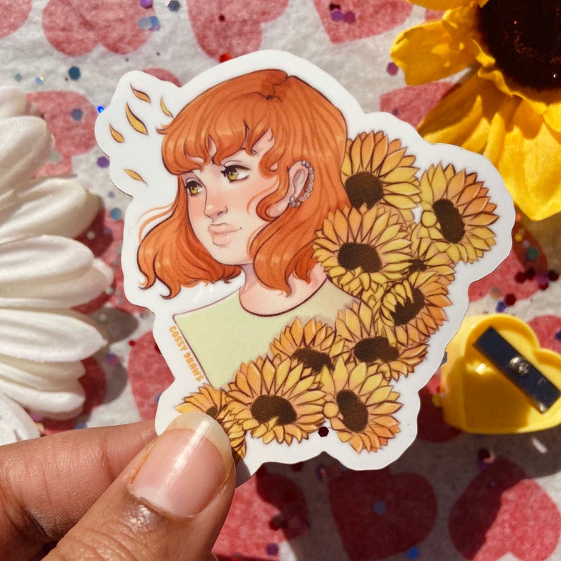 Planner Stickers Flower Stickers Flower Girls Pack: Vinyl stickers| Kawaii Sticker Cute Die Cut Stickers Flower Girl Cute stickers