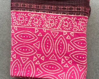 Hand Block Printed Cotton Sarong: Boho Beach Wrap