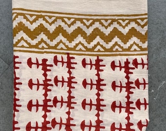 Hand Block Print Cotton Sarong: Boho Beach Cover-Up
