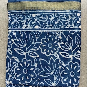 Hand Block Print Cotton Sarong: Indian Beach Cover-Up