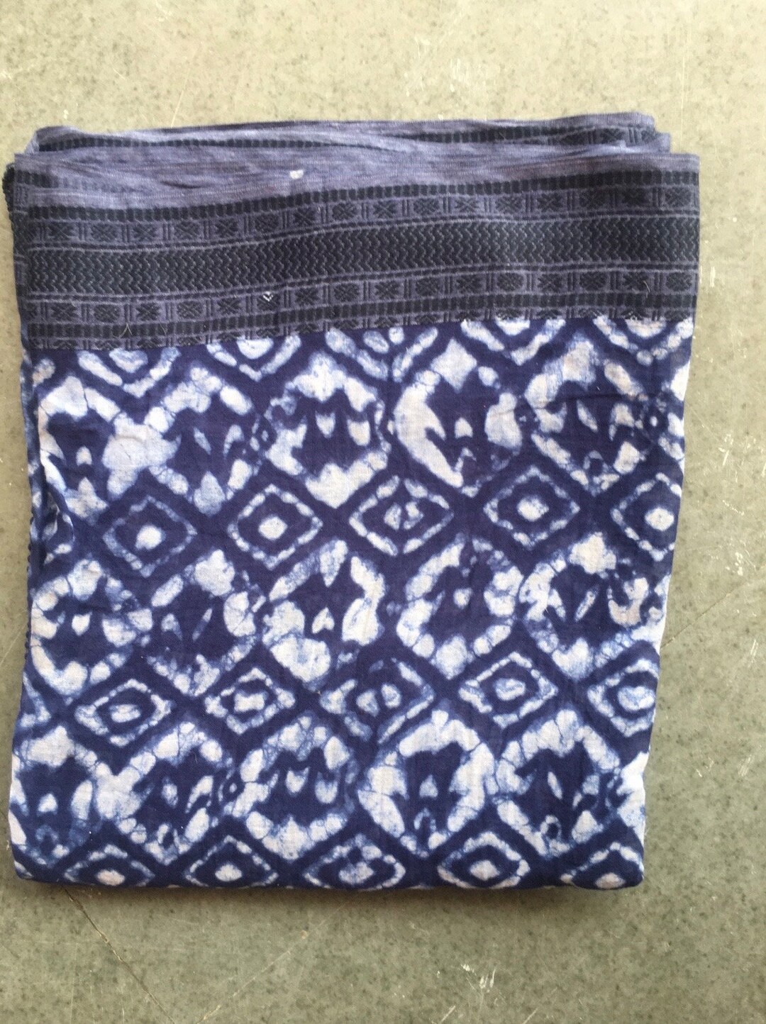 Paréo / Grande écharpe En Coton Imprimé Bloc - Fait Main En Inde - Motif Floral Multicolore