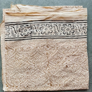 Hand Printed Cotton Scarf: Jaipur Block Print Sarong - 1x1 Yard