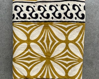 Hand Block Print Cotton Sarong: Boho Beach Scarf