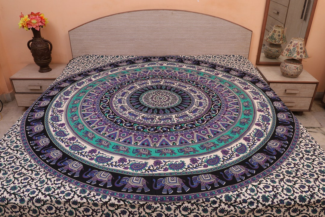 Mandala Bedsheet Bohemian Wall Hanging Boho Hippie Tapestry Etsy