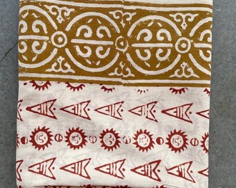Hand Block Print Cotton Sarong: Boho Beach Cover-Up