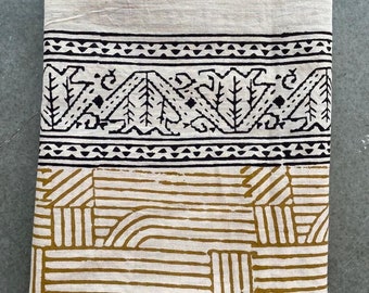 Hand Block Print Cotton Sarong: Boho Beach Cover-Up