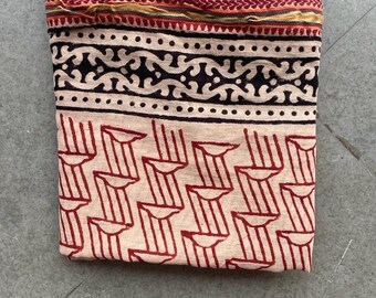 Hand Block Print Cotton Sarong: Boho Beach Cover-Up