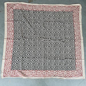 Hand Printed Cotton Scarf: Jaipur Block Print Sarong - 1x1 Yard