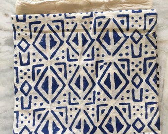 Indian Block Print Cotton Sarong: Beach Wrap, Pareo (44x72 Inc)