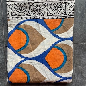Indian Block Print Cotton Sarong: Beach Wrap Scarf (44x72 Inc)