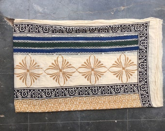 Hand Block Printed Cotton Sarong: Soft Fabric Beach Scarf