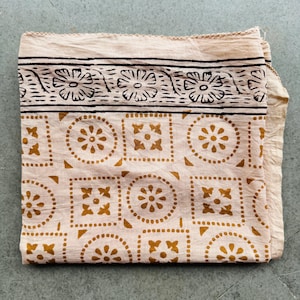 Hand Printed Cotton Sarong: Jaipur Block Print Beach Scarf