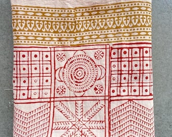 Hand Block Print Cotton Sarong: Boho Beach Cover-Up
