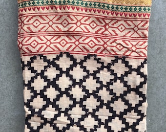 Hand Block Print Cotton Sarong: Indian Beach Wrap, 44x72