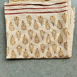 Hand Printed Cotton Sarong: Jaipur Block Print Beach Scarf