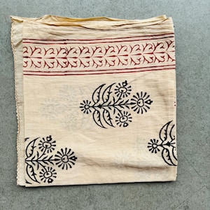 Hand Printed Cotton Sarong: Jaipur Block Print Beach Scarf