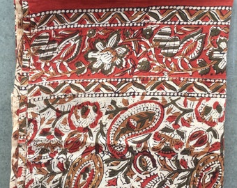 Hand Block Print Cotton Sarong: Indian Scarf, Pareo, Dupatta