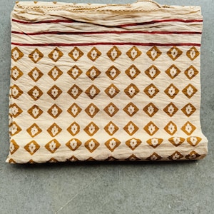 Hand Printed Cotton Sarong: Bagru Block Print Beach Scarf