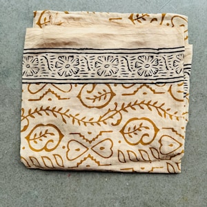 Hand Printed Cotton Sarong: Jaipur Block Print Beach Scarf