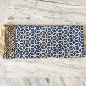 Hand Block Print Cotton Scarf: Indian Shawl, Natural Vegetable Dye