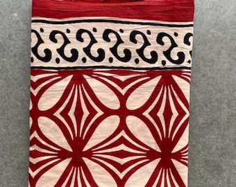 Hand Block Printed Cotton Sarong: Blue Beach Wrap, Fashion Shawl