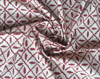 Hand block Print Voile Fabric By Yard,Hand Block Printed 100% Cotton Fabric,Cotton Indian Fabric,