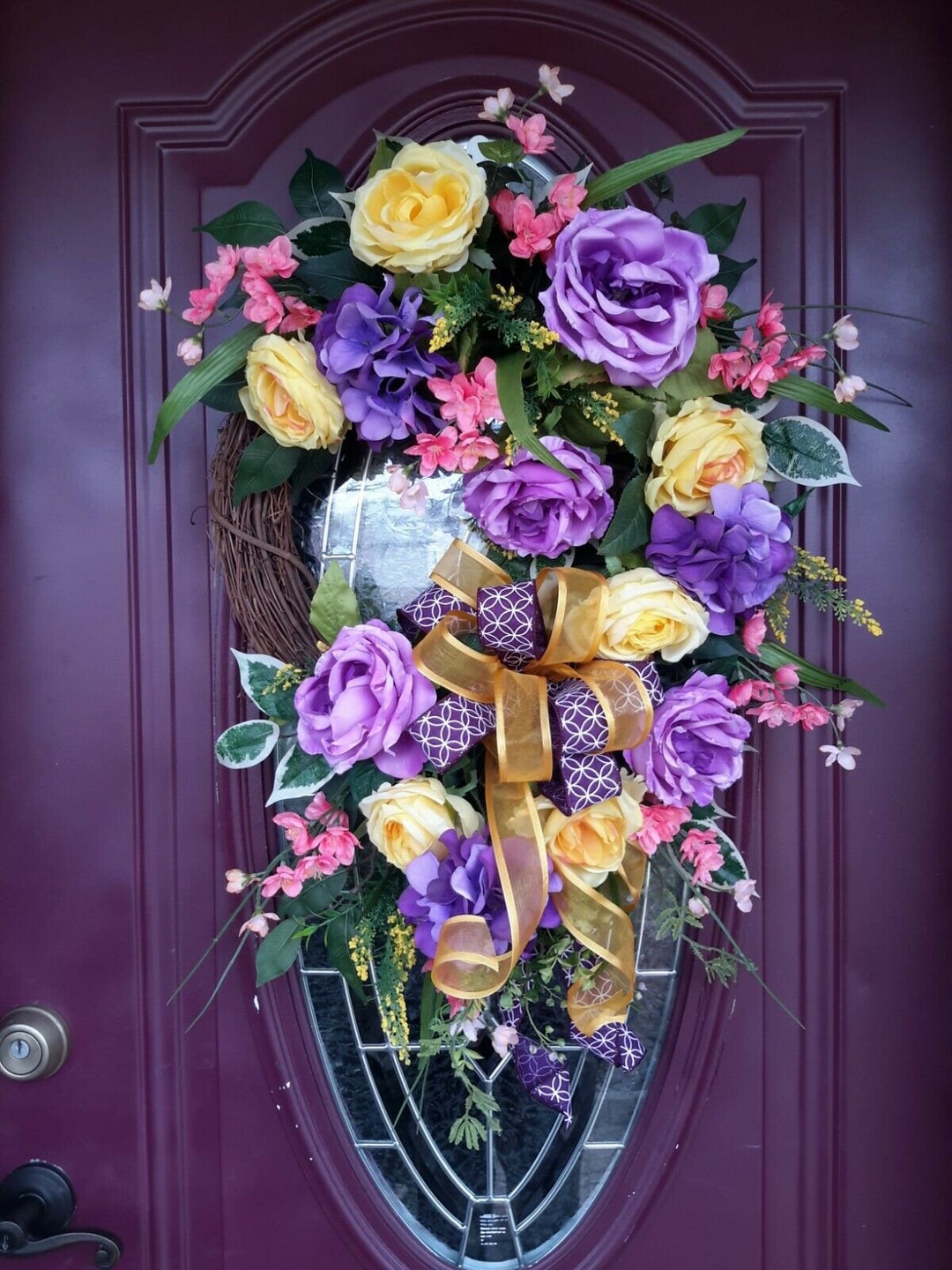Flower Door Wreath Spring Summer Garden Country Style Mother's Day