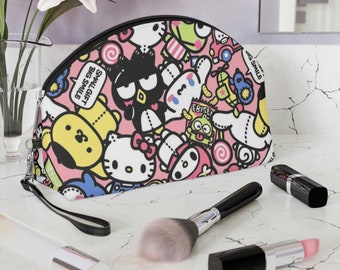 Jinzhaolai Sanrio Hello Kitty Sac de maquillage transparent Kawaii