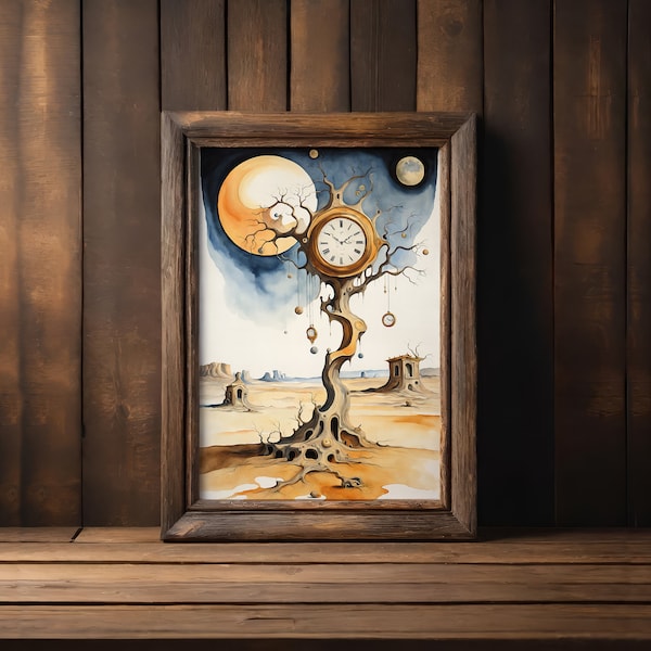 Tree Clock | Printable Digital Wall Art | Eclectic Wall Art | DIGITAL DOWNLOAD!