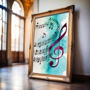Multiple Musical Notes | Printable Digital Wall Art | Eclectic Wall Art ...