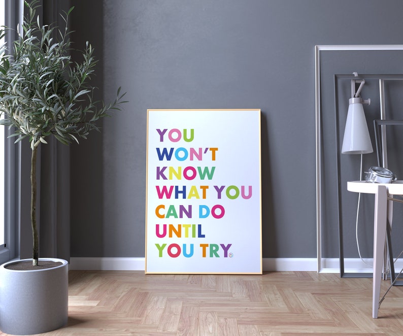 Motivational Wall Decor, Printable Colorful Quotes, Inspirational Wall ...