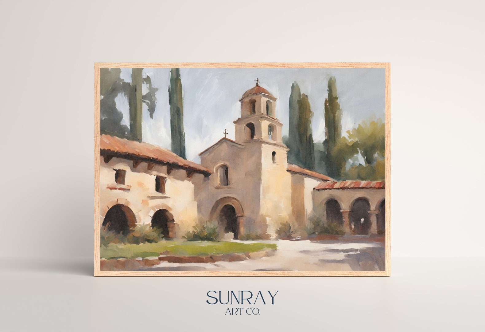 Spanish Style Mission Painting Printable Wall Art Sunray Art Co. - Etsy