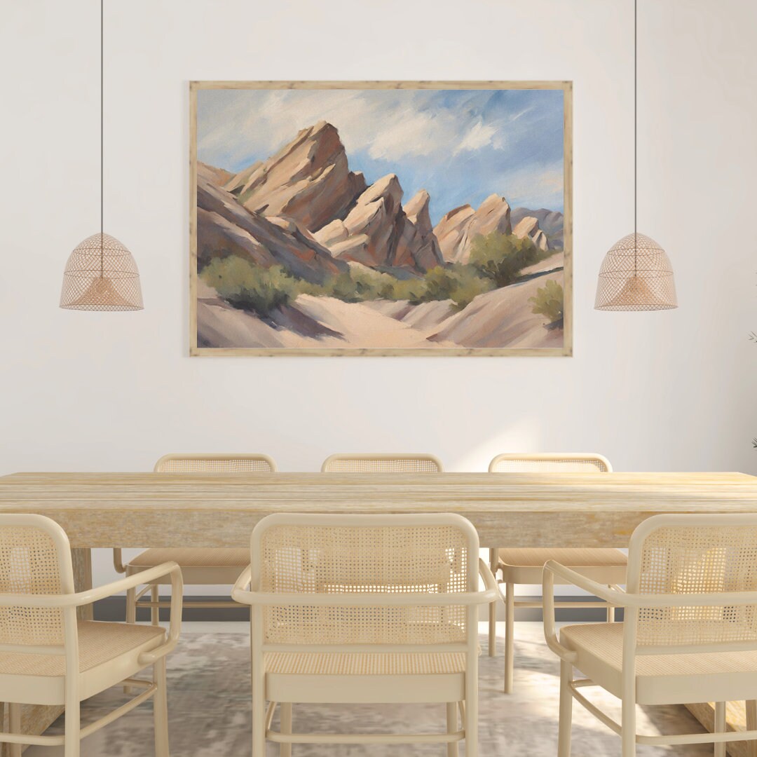 Vasquez Rocks Desert Landscape Painting Printable Wall Art Download ...