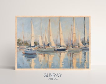 Sail Boat Painting Digital Art Download | Coastal Wall Art | Sunray Art Co.
