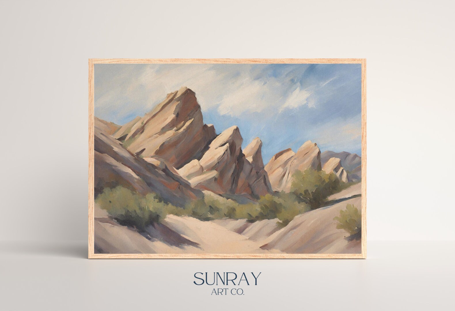 Vasquez Rocks Desert Landscape Painting Printable Wall Art Download ...