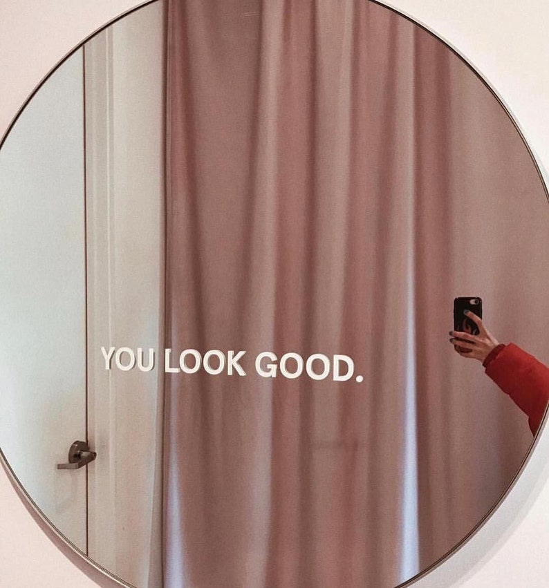 Glossier Inspired You Look Good Mirror Sticker Etsy