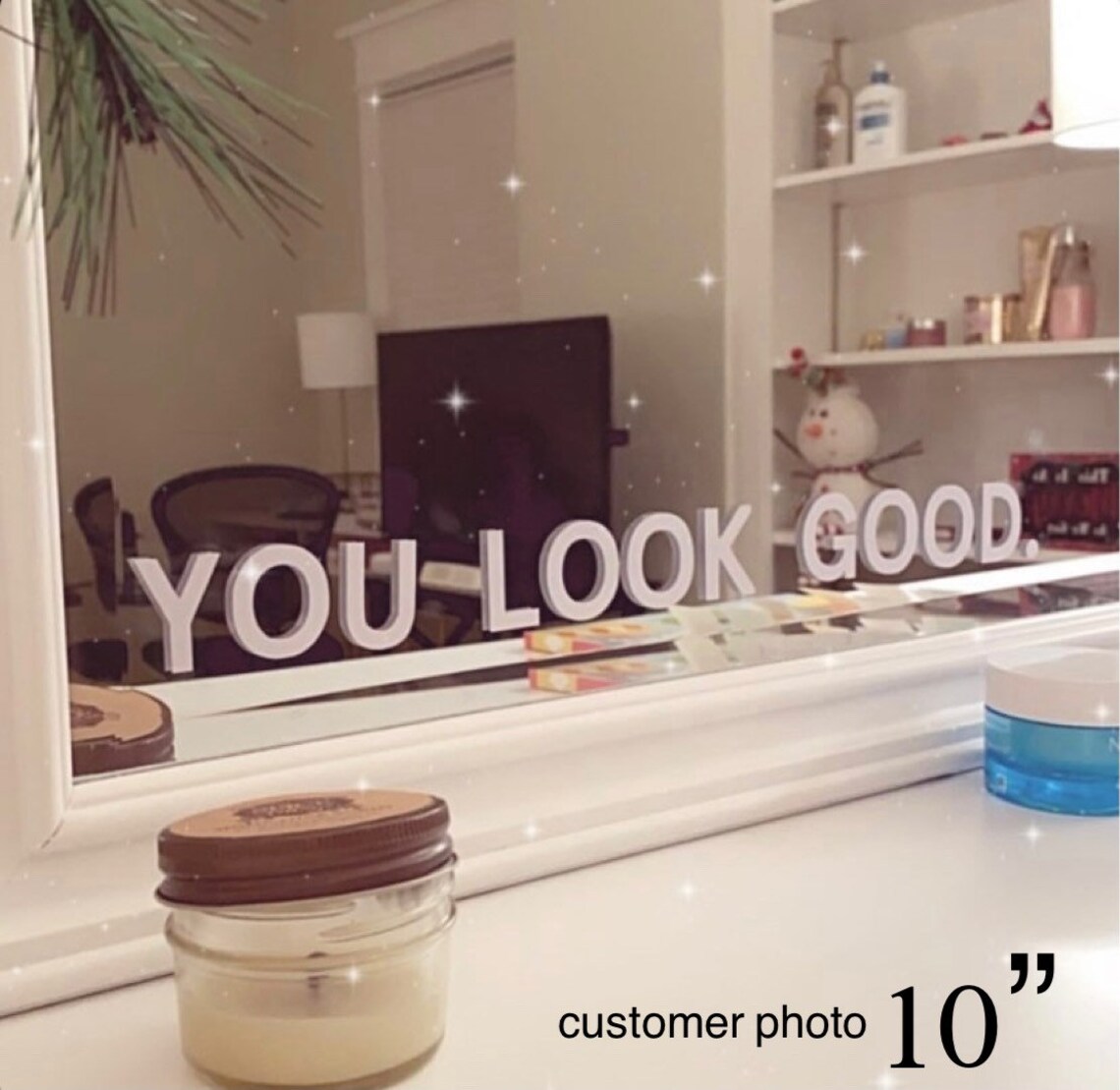 Glossier Inspired You Look Good Mirror Sticker Etsy