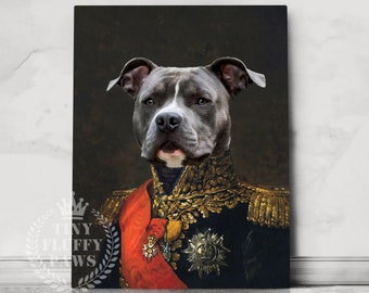 Custom Pet Portrait,Renaissance Pet Portraits,Regal Royal Pet Portrait, Father&#39;s day Funny Gifts, Dog Art,Pet Painting,Cat,Dog Lover Gift