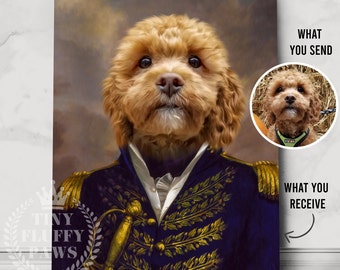 Custom Pet Portrait, Royal Pet Portrait, Father&#39;s day Gift Pet Portrait Regal, Dog Portrait, Pet Loss Gift, Dog Passed Away, King Queen Pet